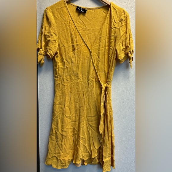 Lulus My Philosophy Golden Wrap Dress - Picture 4 of 8